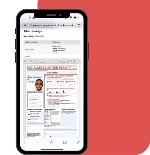 Track allergies across the school with Medical Tracker