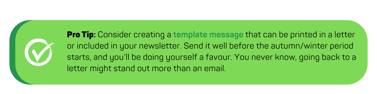 Consider creating a template message that can be printed
