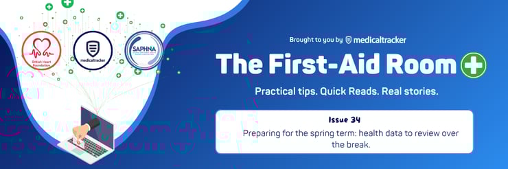 The First-Aid Room - Issue 34 - Preparing for the spring term health data to review over the break