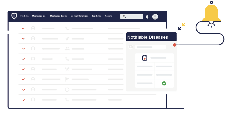 A scroll down with notifiable infectious diseases in children