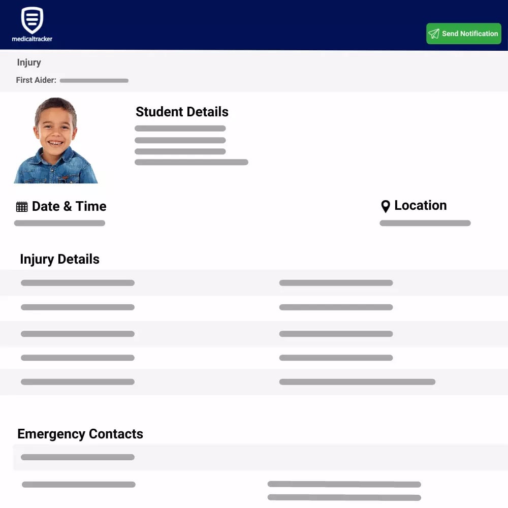 Screenshot of an accident book report