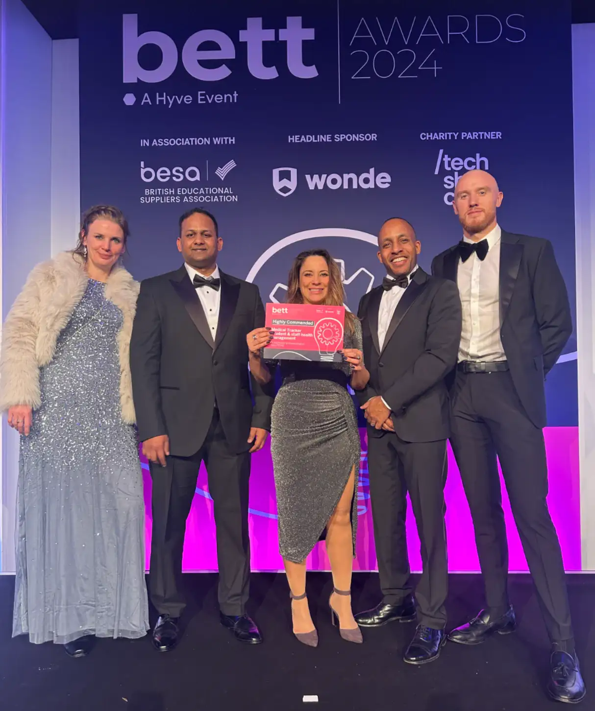 Medical Tracker team at bett awards 2024