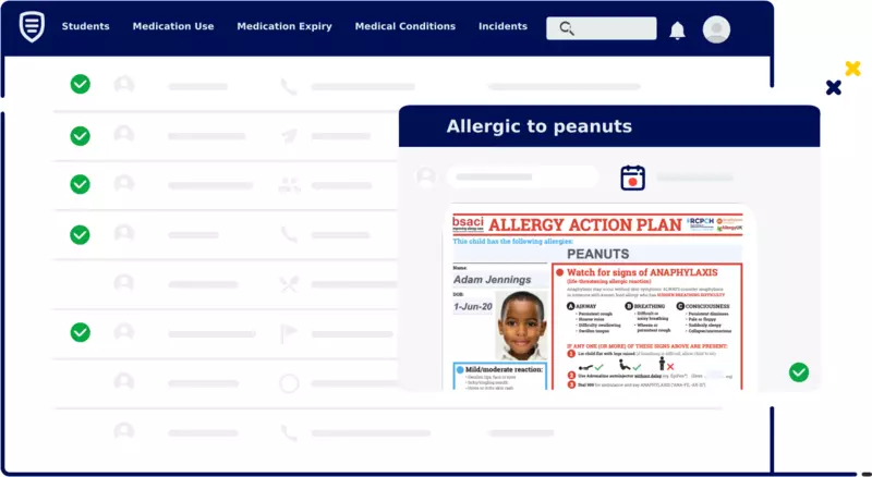 Online allergy tracker for schools.