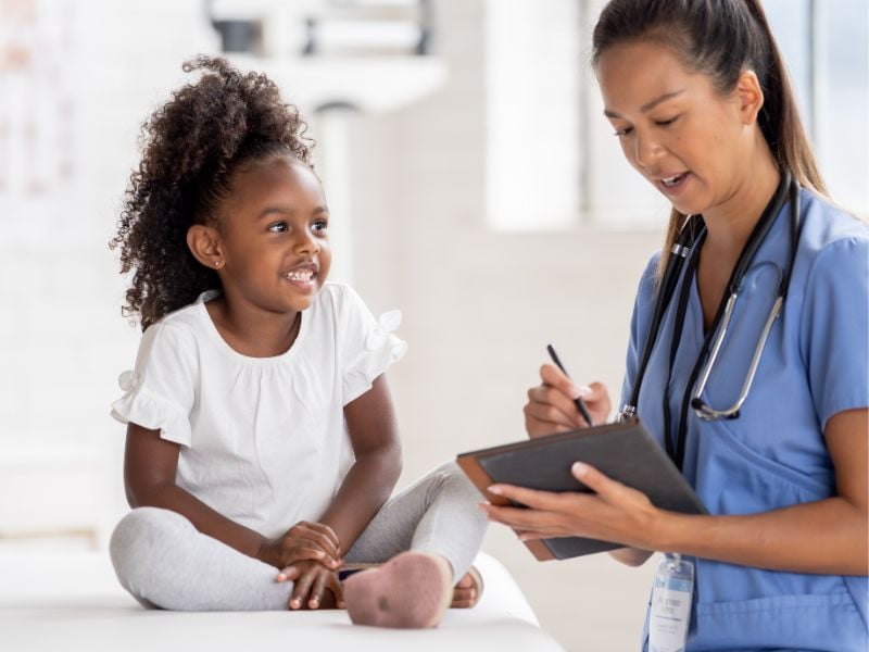 School nurse using medical tracker to record first aid incident